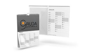 Wandkalender mit Wire-O-Bindung