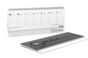 Tischkalender mit verlängerter Rückpappe